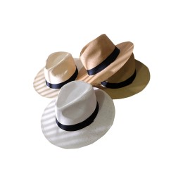 製造遮陽手工編織草帽   設計黑色邊沙灘 巴拿馬禮帽  草帽制服店  SKB009 製造遮陽手工編織草帽   設計黑色邊沙灘 巴拿馬禮帽  草帽制服店  SKB009